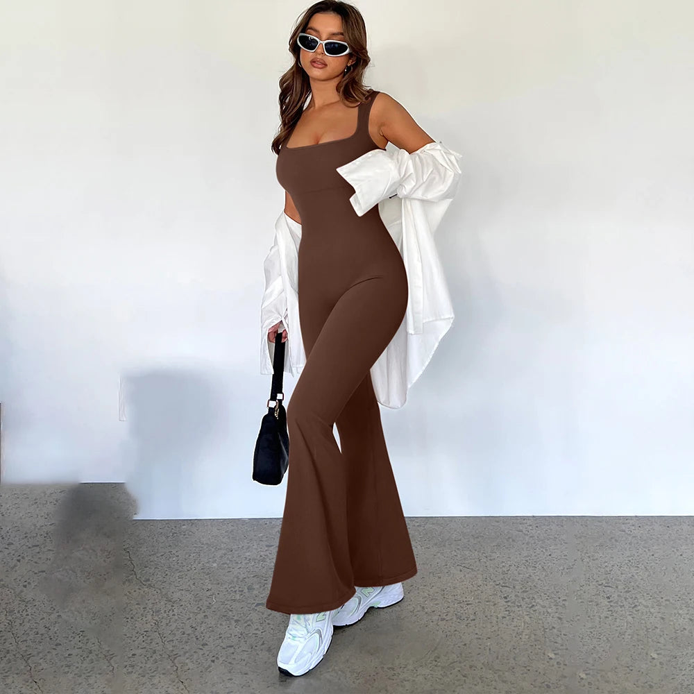 Square Neck Bodycon Jumpsuit