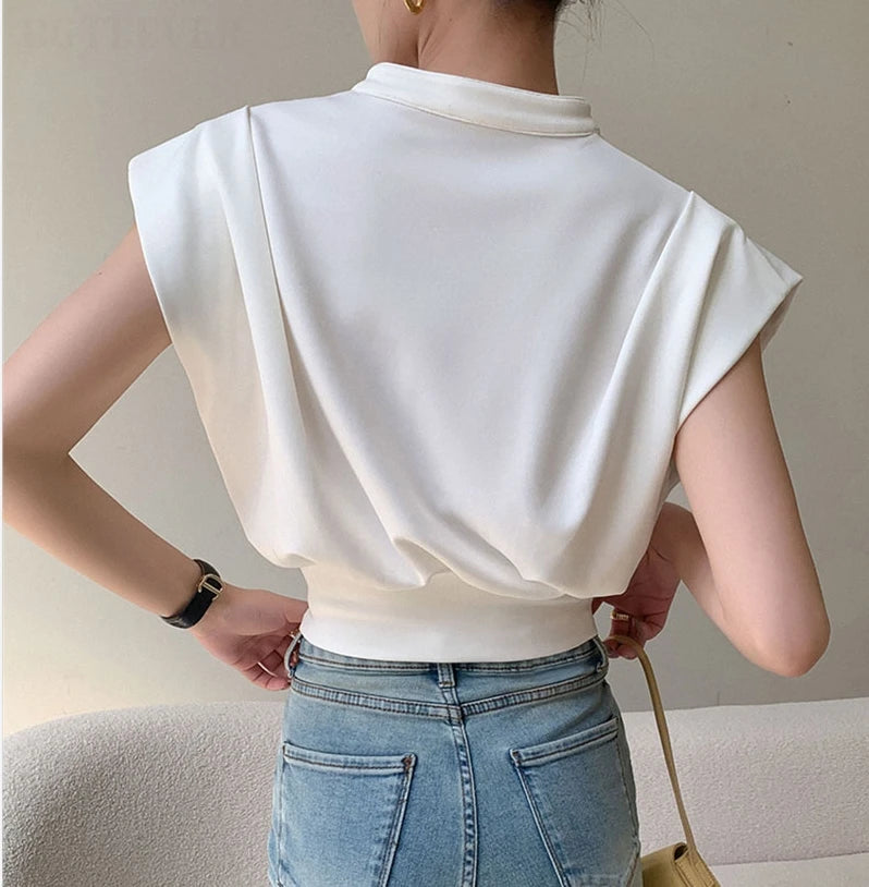 Elegant Sleeveless V-neck Top