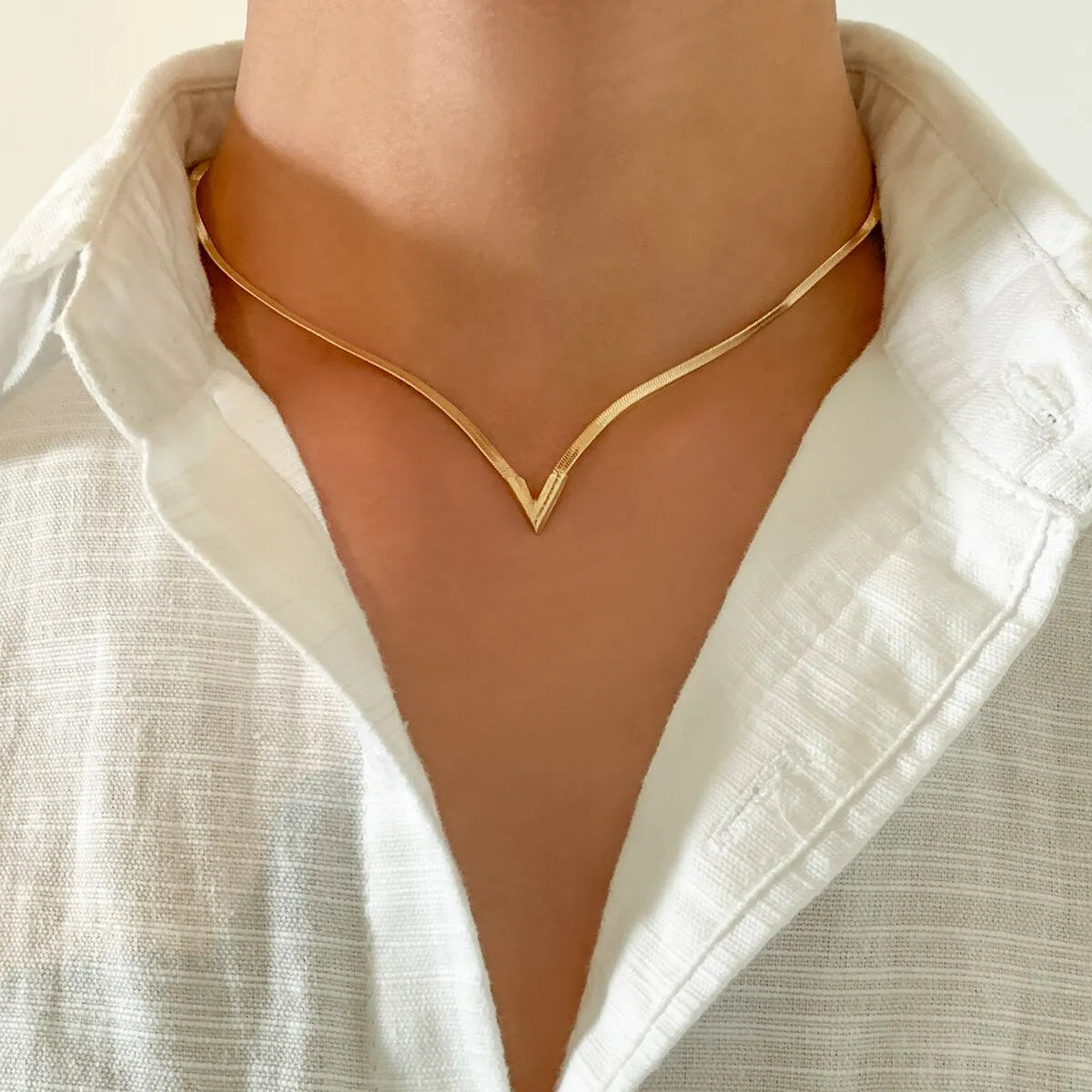 Flat Snake Clavicle Chain Necklace